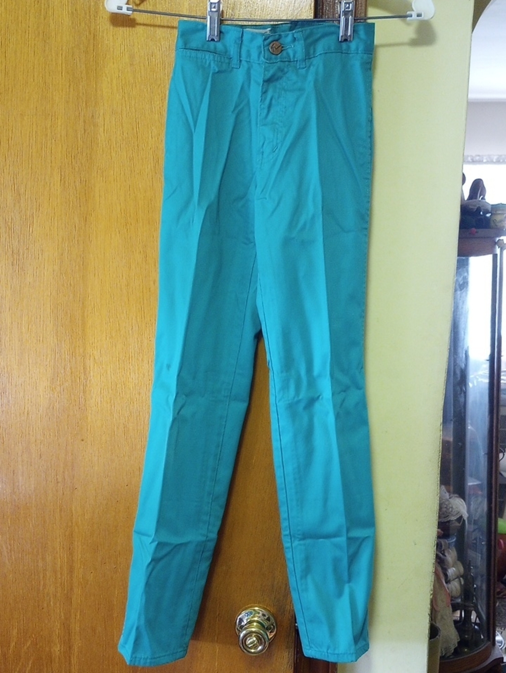 Vintage Gloria Vanderbilt Murjani Green Cotton & Polyester Pants, Girl's Size 7